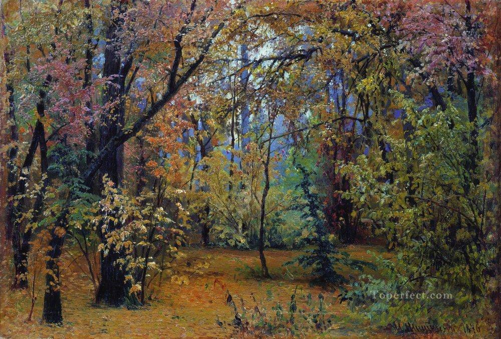 秋の森 1876 古典的な風景 イワン・イワノビッチ油絵